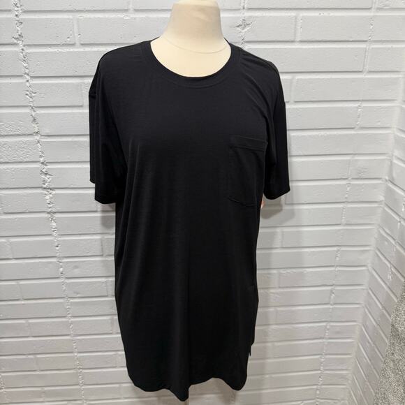Free People Movement Tempo Oversized Boyfriend Tunic Pocket Tee Black Small - Picture 5 of 16